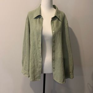 Green Button Up Overshirt